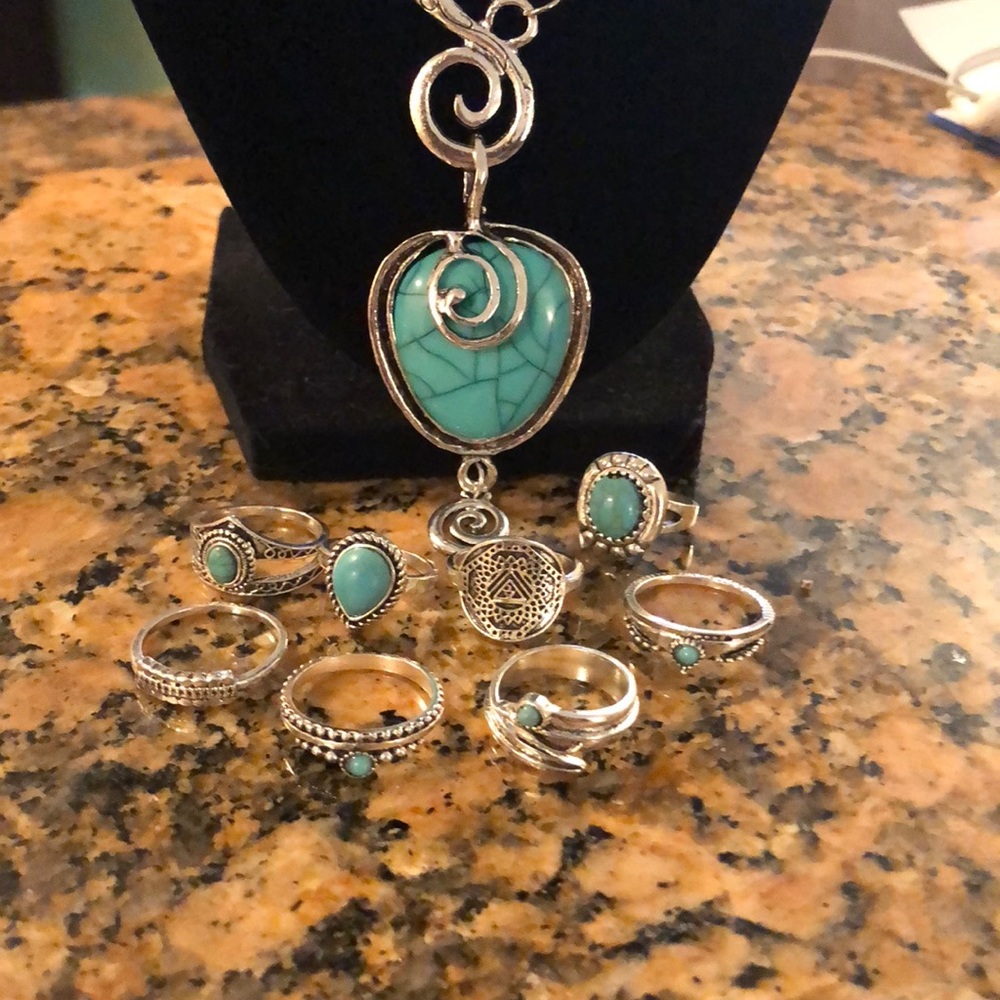 LAST 1🌟8pc Bohemian Ring Set all sz’s, Ring Set🌝 - Picture 4 of 7